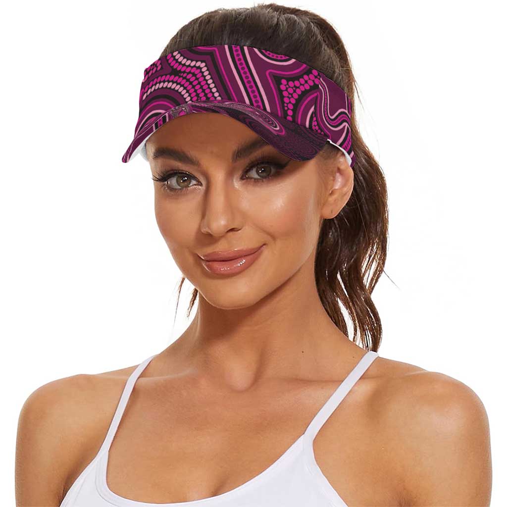 Australia Breast Cancer Support Sun Visor Cap Pink Dragonflies Aboriginal Art