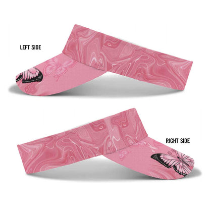 Australia Breast Cancer Support Sun Visor Cap Pink Ribbon Butterfly Opal Pattern