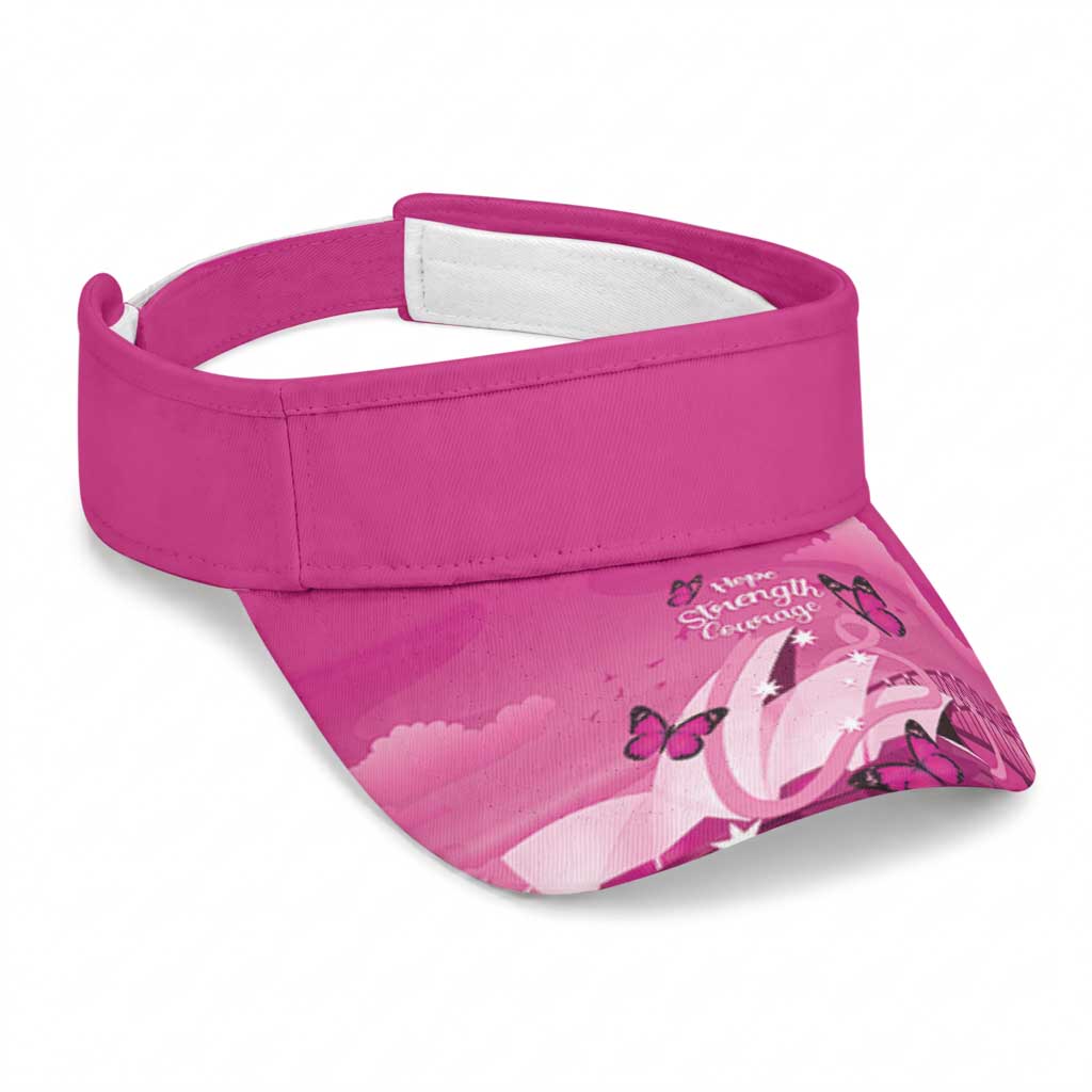 Australia Breast Cancer Support Sun Visor Cap Sydney Opera House Butterfly Pink Ribbon