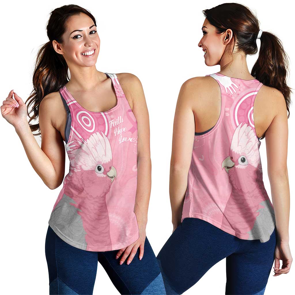 Australia Breast Cancer Support Women Racerback Tank Galah Faith Hope Love Pink Month