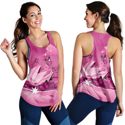Australia Breast Cancer Support Women Racerback Tank Sydney Opera House Butterfly Pink Ribbon