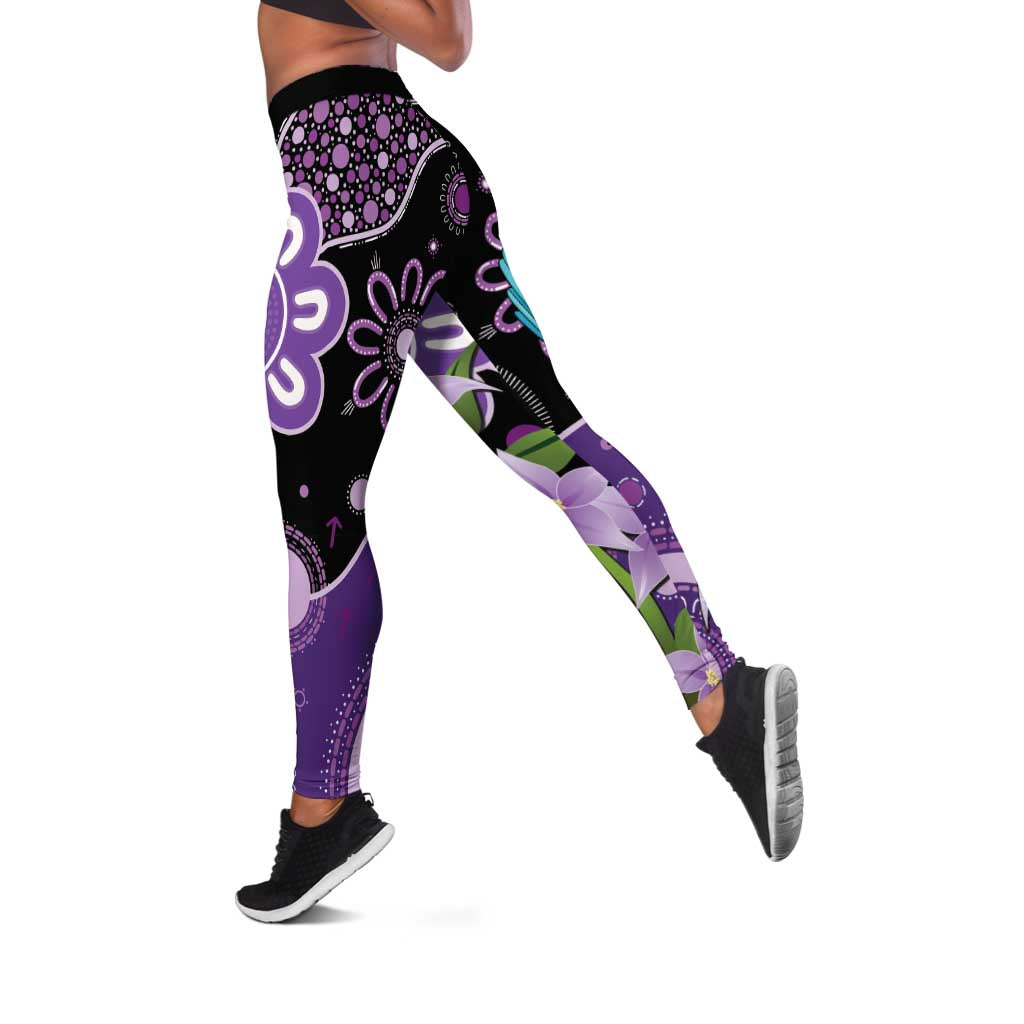 Australia Epilepsy Support Leggings Purple-crowned Fairywren Boronia Aboriginal