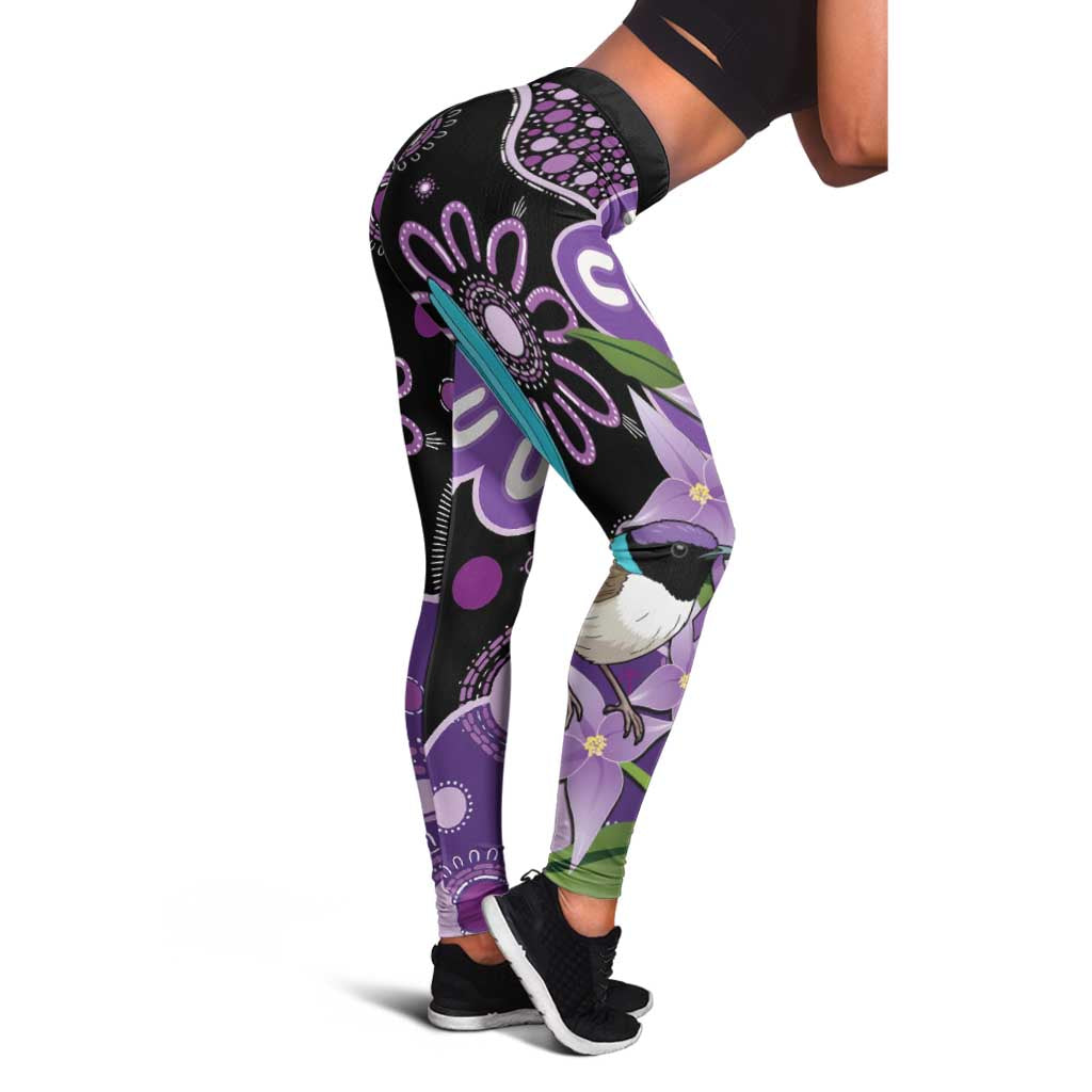 Australia Epilepsy Support Leggings Purple-crowned Fairywren Boronia Aboriginal
