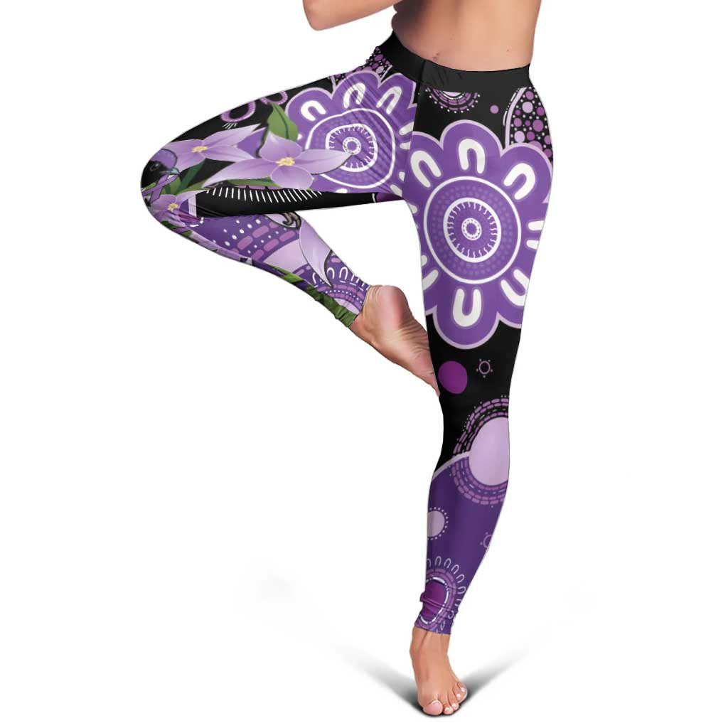 Australia Epilepsy Support Leggings Purple-crowned Fairywren Boronia Aboriginal