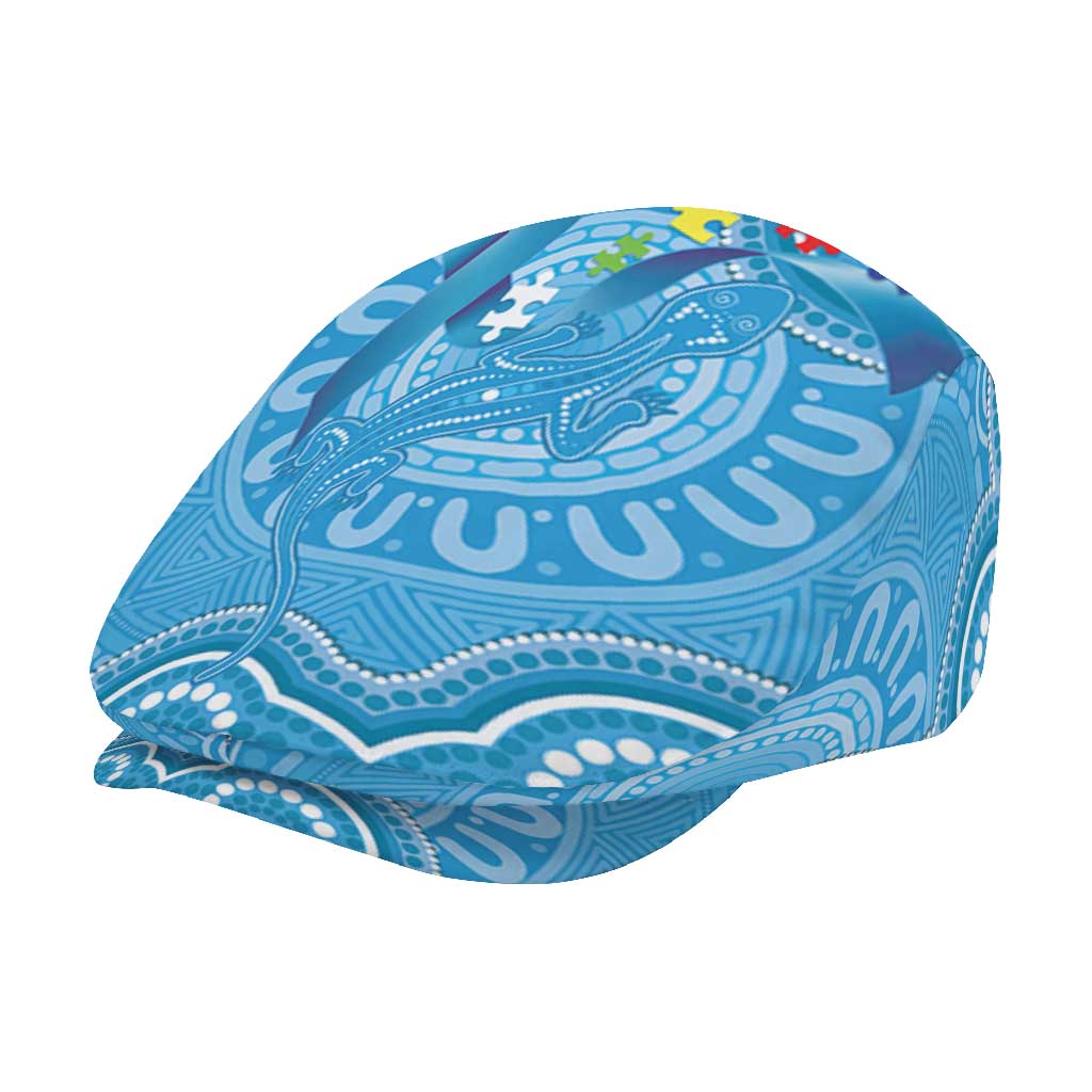 Australia Indigenous Jeff Hat Blue Ribbon Lizards Autism Support