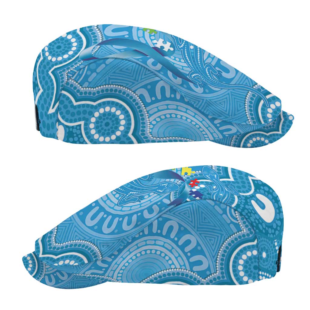 Australia Indigenous Jeff Hat Blue Ribbon Lizards Autism Support