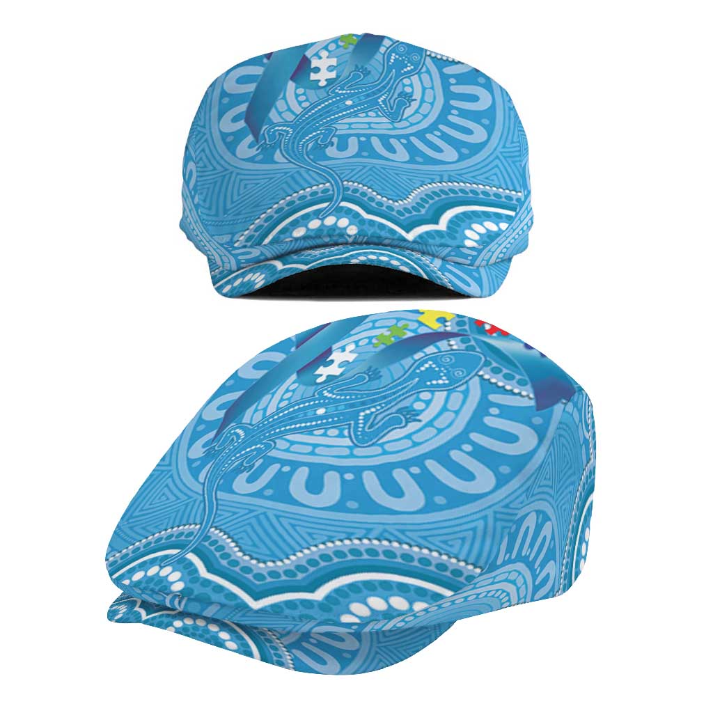 Australia Indigenous Jeff Hat Blue Ribbon Lizards Autism Support