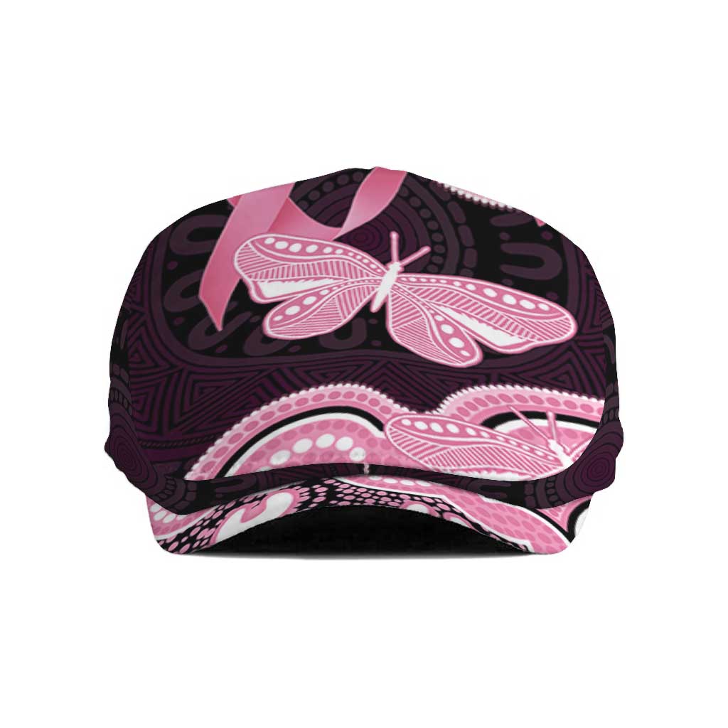 Australia Indigenous Jeff Hat Pink Ribbon Breast Cancer Butterfly Aboriginal Black