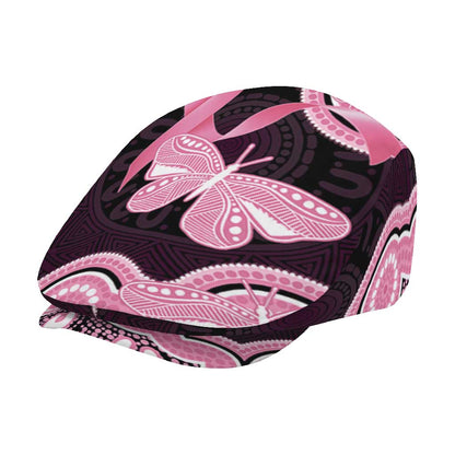 Australia Indigenous Jeff Hat Pink Ribbon Breast Cancer Butterfly Aboriginal Black