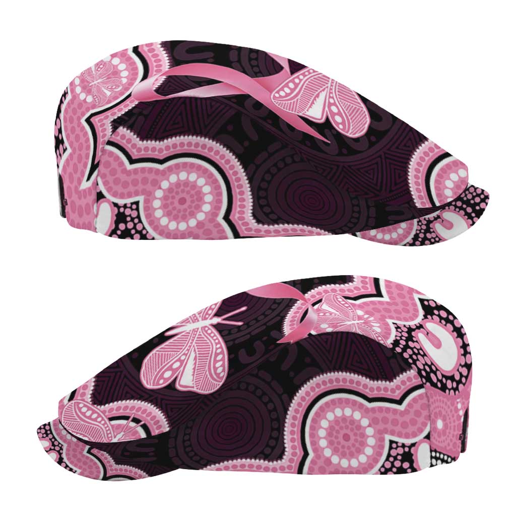 Australia Indigenous Jeff Hat Pink Ribbon Breast Cancer Butterfly Aboriginal Black