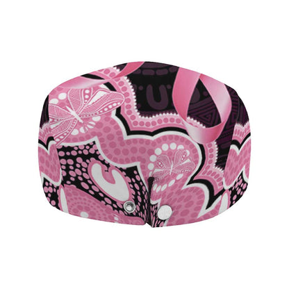 Australia Indigenous Jeff Hat Pink Ribbon Breast Cancer Butterfly Aboriginal Black
