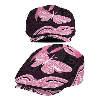 Australia Indigenous Jeff Hat Pink Ribbon Breast Cancer Butterfly Aboriginal Black