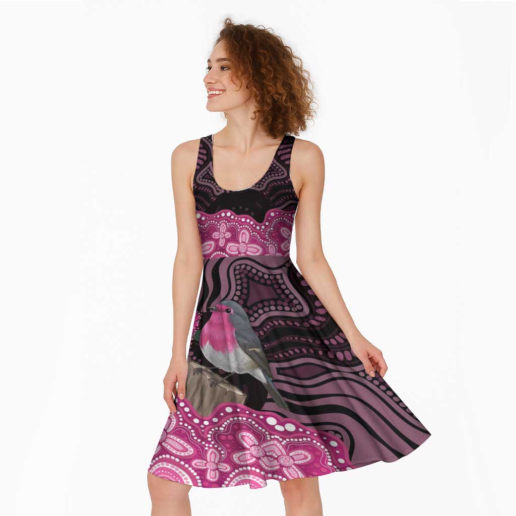Australia Indigenous Midi Dress Breast Cancer Pink Robin Bottlebrush Aboriginal Art