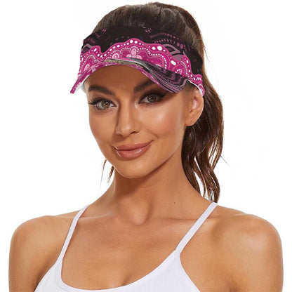 Australia Indigenous Sun Visor Cap Breast Cancer Pink Robin Bottlebrush Aboriginal Art