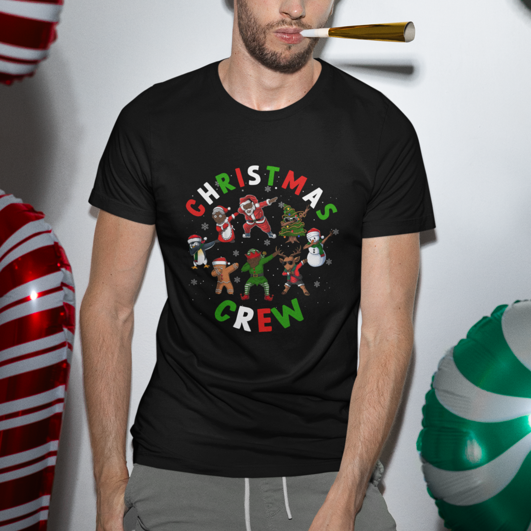 christmas-crew-black-african-american-santa-reindeer-snowman-dabbing-t-shirt