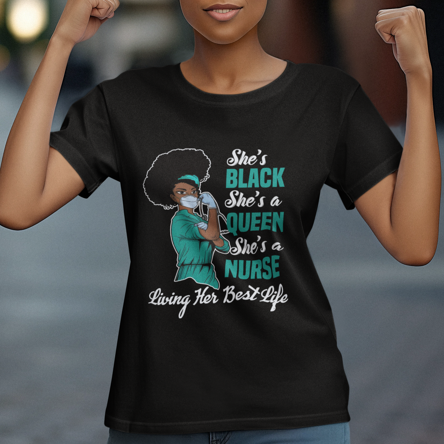 shes-black-shes-a-queen-shes-a-nurse-living-her-best-life-t-shirt