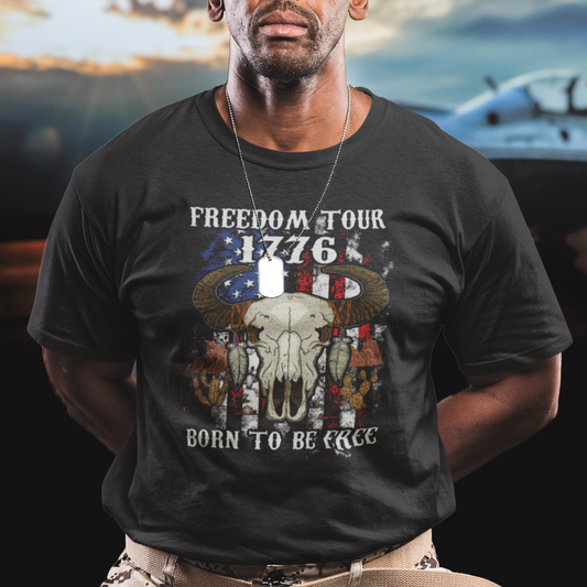 patriotic-american-western-design-4th-of-july-freedom-tour-1776-born-to-be-free-buffalo-skull-t-shirt-independence-day-us-patiotic-shirts-t-shirt