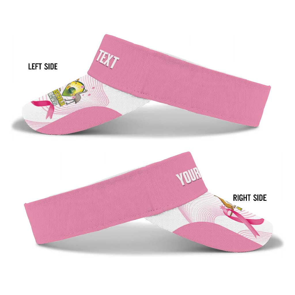 Bowls Australia Breast Cancer Personalised Sun Visor Cap Pink Ribbon Curve Sporty