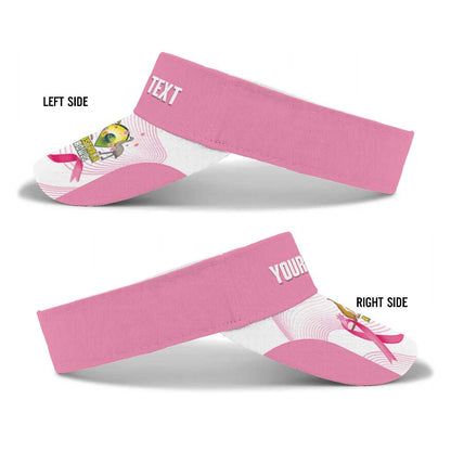 Bowls Australia Breast Cancer Personalised Sun Visor Cap Pink Ribbon Curve Sporty