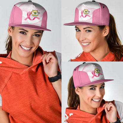 Bowls Australia Breast Cancer Snapback Cap Pink Ribbon Curve Sporty