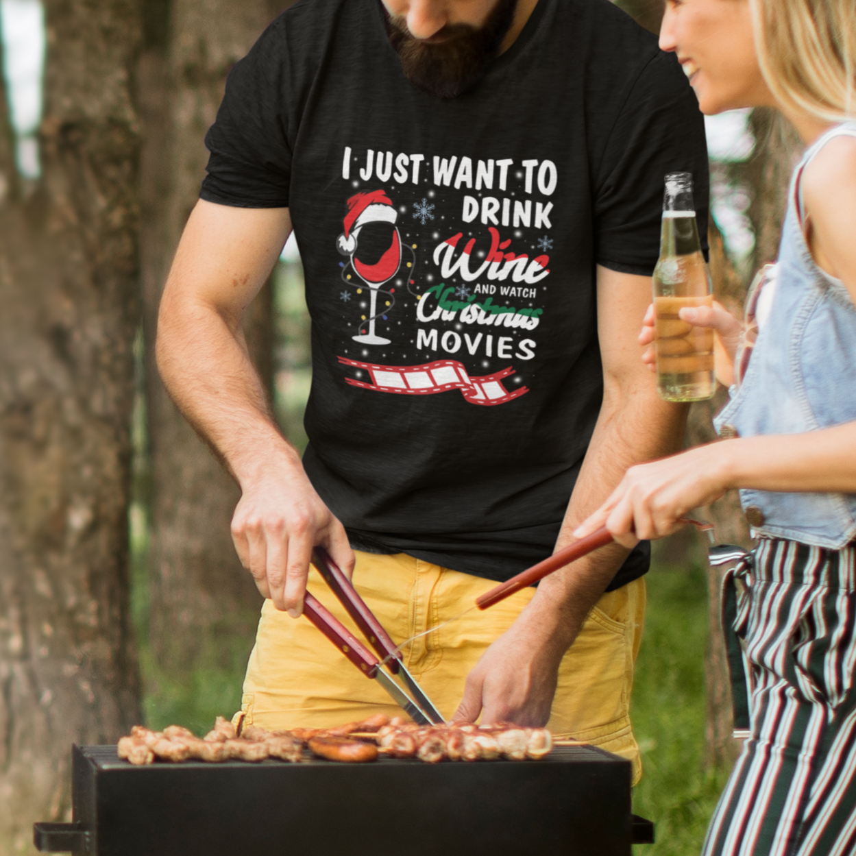 i-just-want-to-drink-wine-and-watch-christmas-movies-t-shirt
