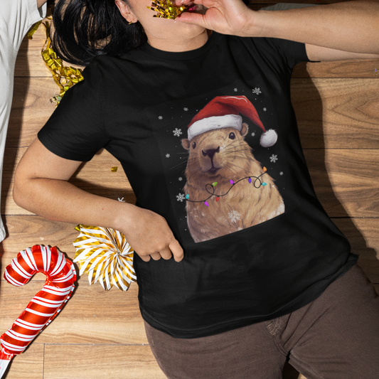 capybara-christmas-t-shirt-funny-santa-capy-meme-xmas-vibe
