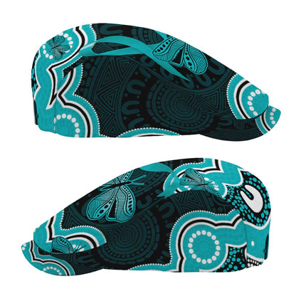 Cyan Ribbon PTSD Support Jeff Hat Aboriginal Art