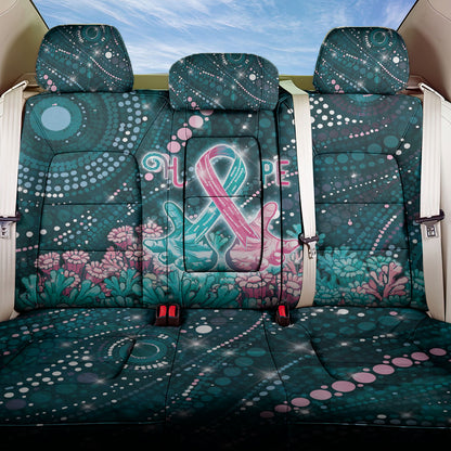 Hereditary Cancer Support Back Car Seat Cover Hope Ribbon With Aussie Teal Duncan Coral