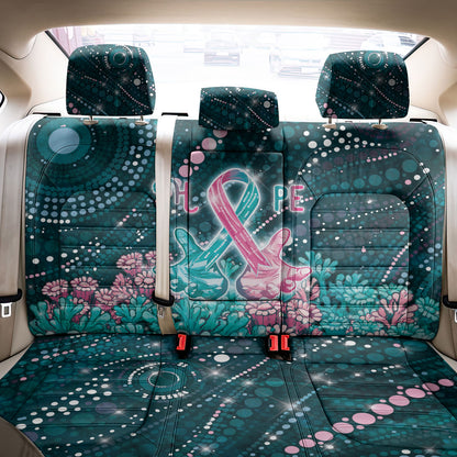 Hereditary Cancer Support Back Car Seat Cover Hope Ribbon With Aussie Teal Duncan Coral