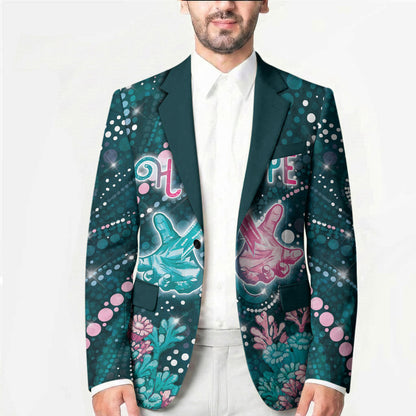 Personalised Hereditary Cancer Support Blazer Hope Ribbon With Aussie Teal Duncan Coral