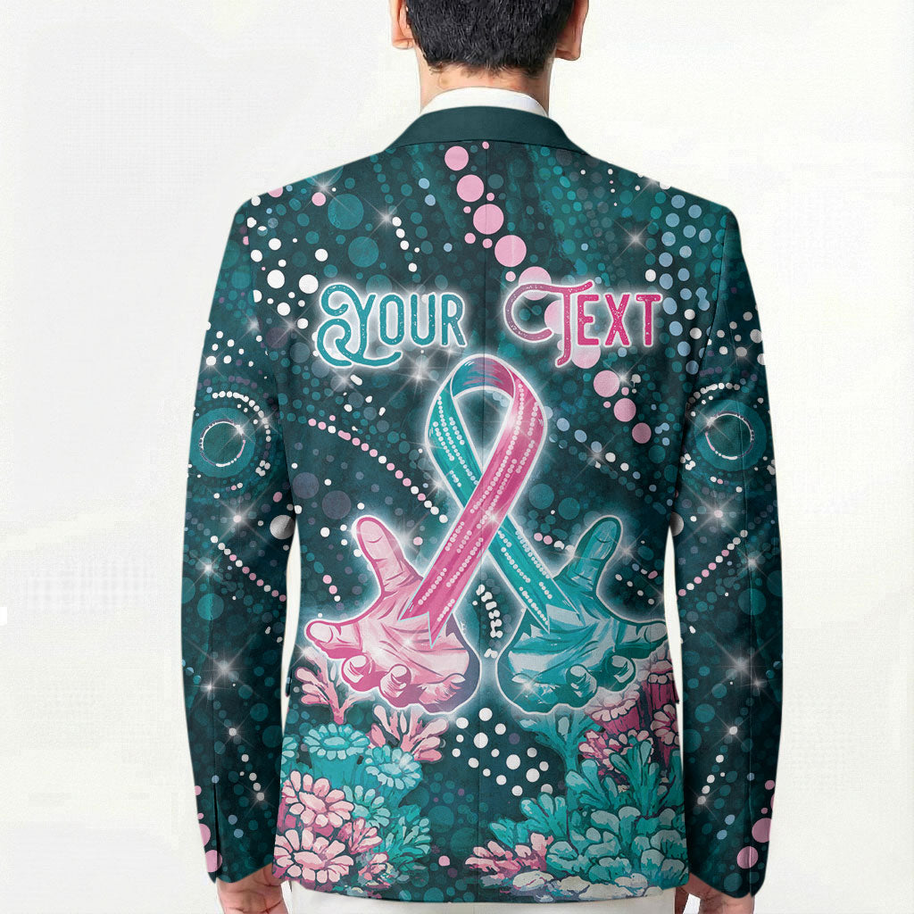 Personalised Hereditary Cancer Support Blazer Hope Ribbon With Aussie Teal Duncan Coral