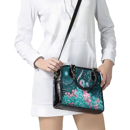 Hereditary Cancer Support Shoulder Handbag Hope Ribbon With Aussie Teal Duncan Coral