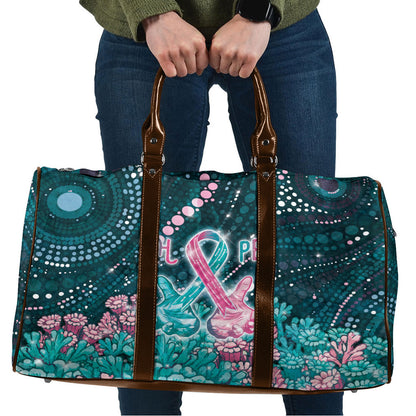Hereditary Cancer Support Travel Bag Hope Ribbon With Aussie Teal Duncan Coral