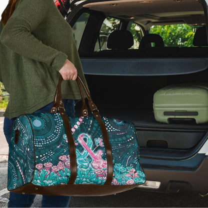 Hereditary Cancer Support Travel Bag Hope Ribbon With Aussie Teal Duncan Coral