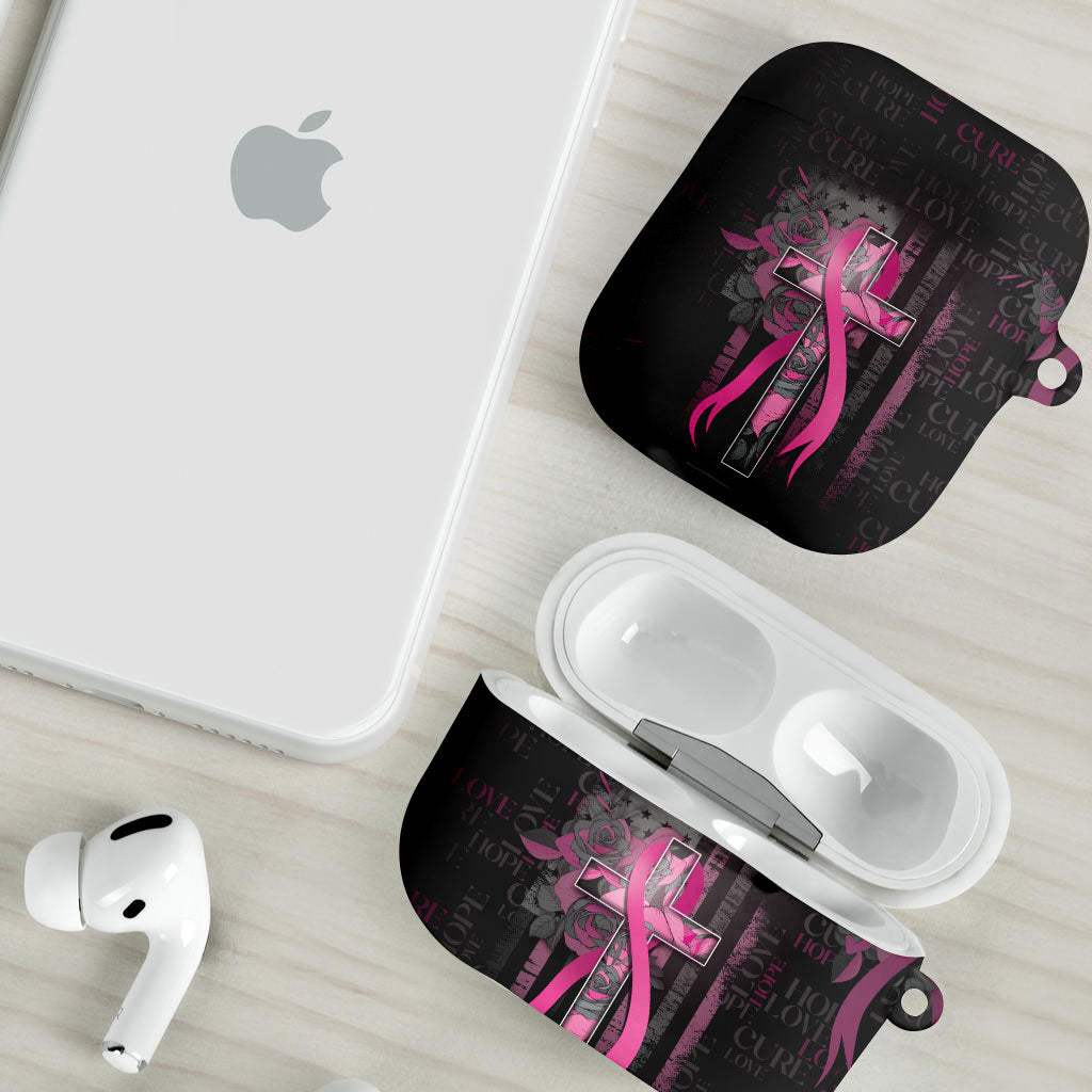 American Breast Cancer Support AirPods Case Hope And Cure Cross