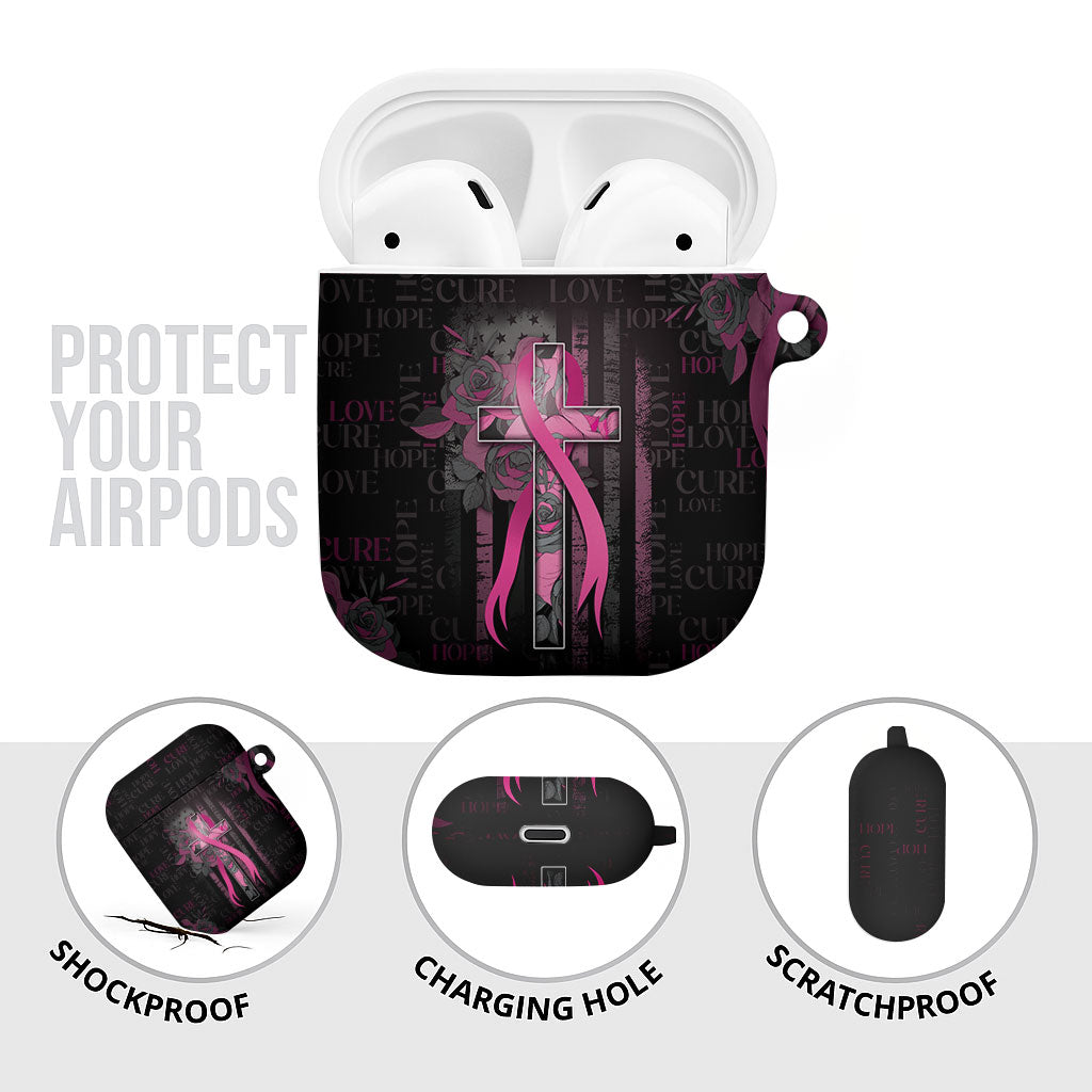 American Breast Cancer Support AirPods Case Hope And Cure Cross