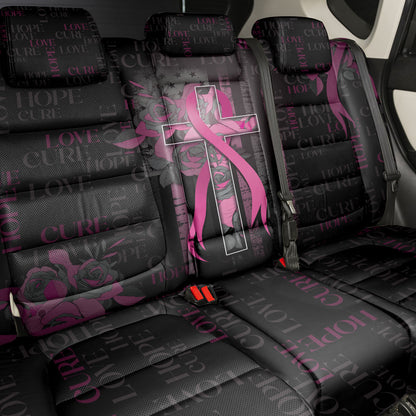 American Breast Cancer Support Back Car Seat Cover Hope And Cure Cross