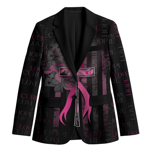 Personalized American Breast Cancer Support Blazer Hope And Cure Cross