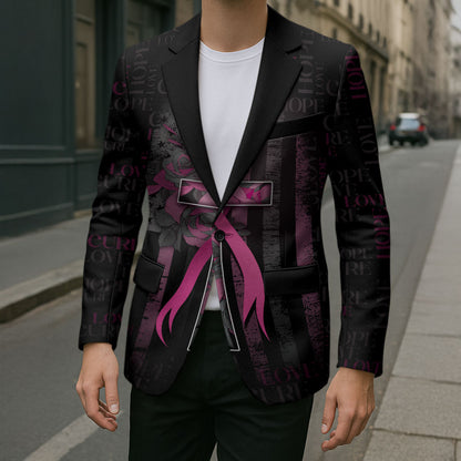 Personalized American Breast Cancer Support Blazer Hope And Cure Cross