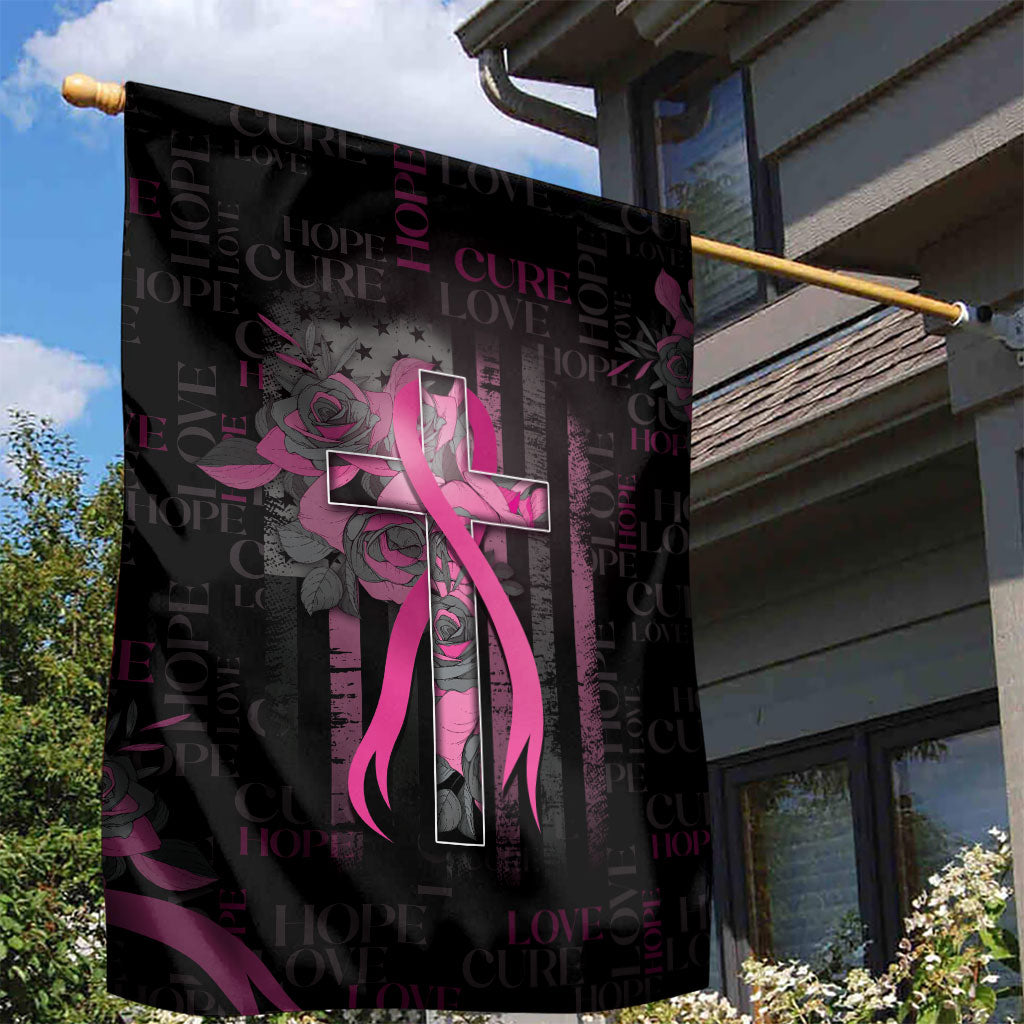 American Breast Cancer Support Garden Flag Hope And Cure Cross