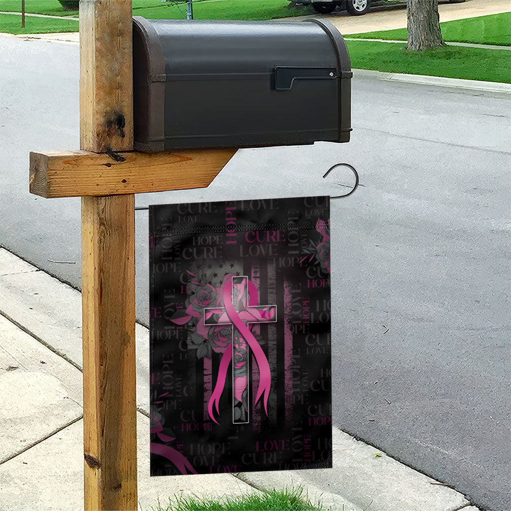 American Breast Cancer Support Garden Flag Hope And Cure Cross