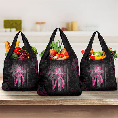American Breast Cancer Support Grocery Bag Hope And Cure Cross