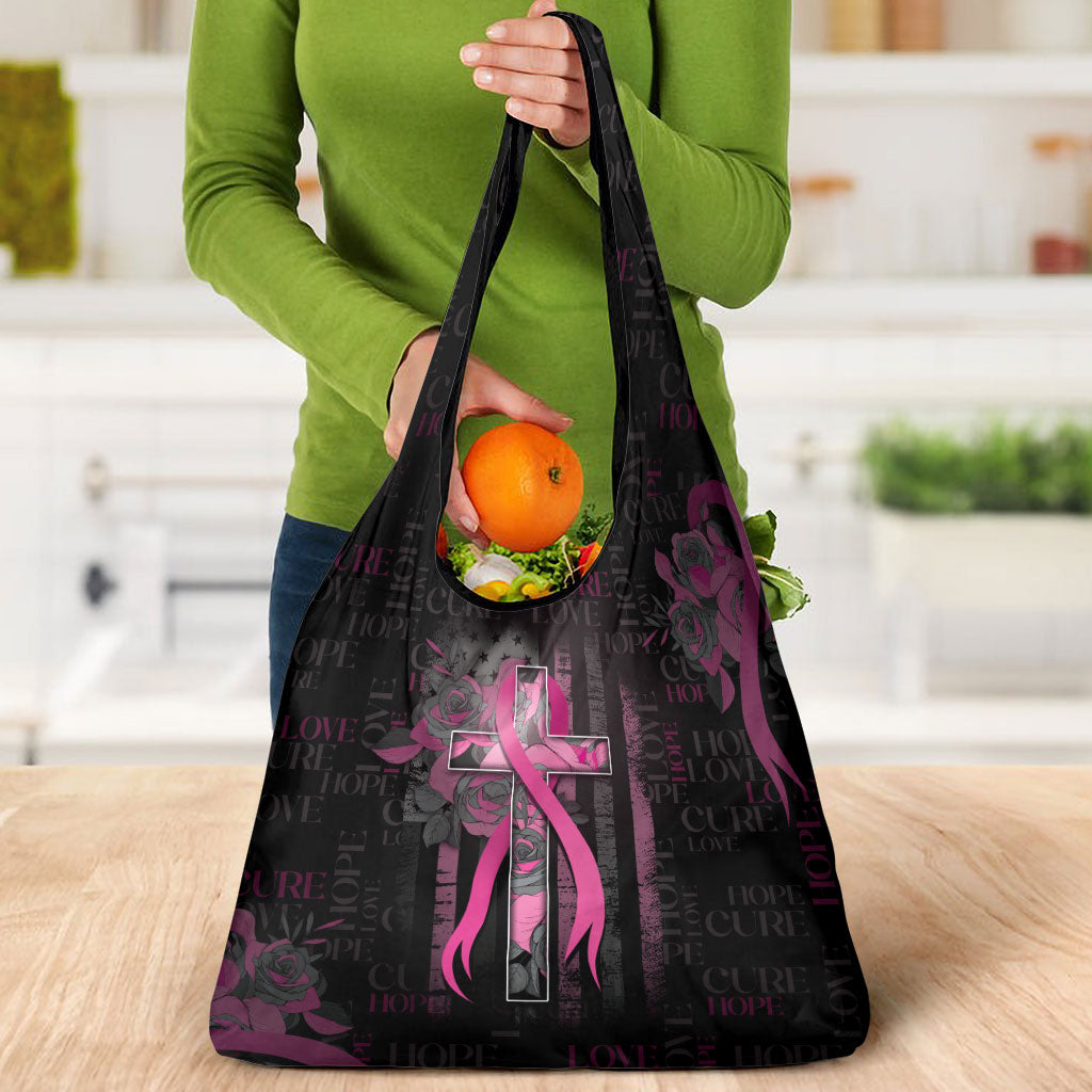 American Breast Cancer Support Grocery Bag Hope And Cure Cross