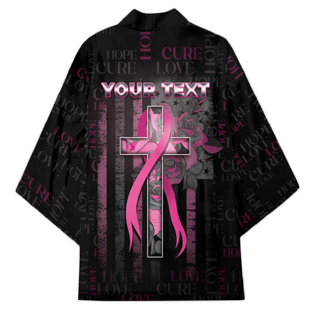 Personalized American Breast Cancer Support Kimono Hope And Cure Cross