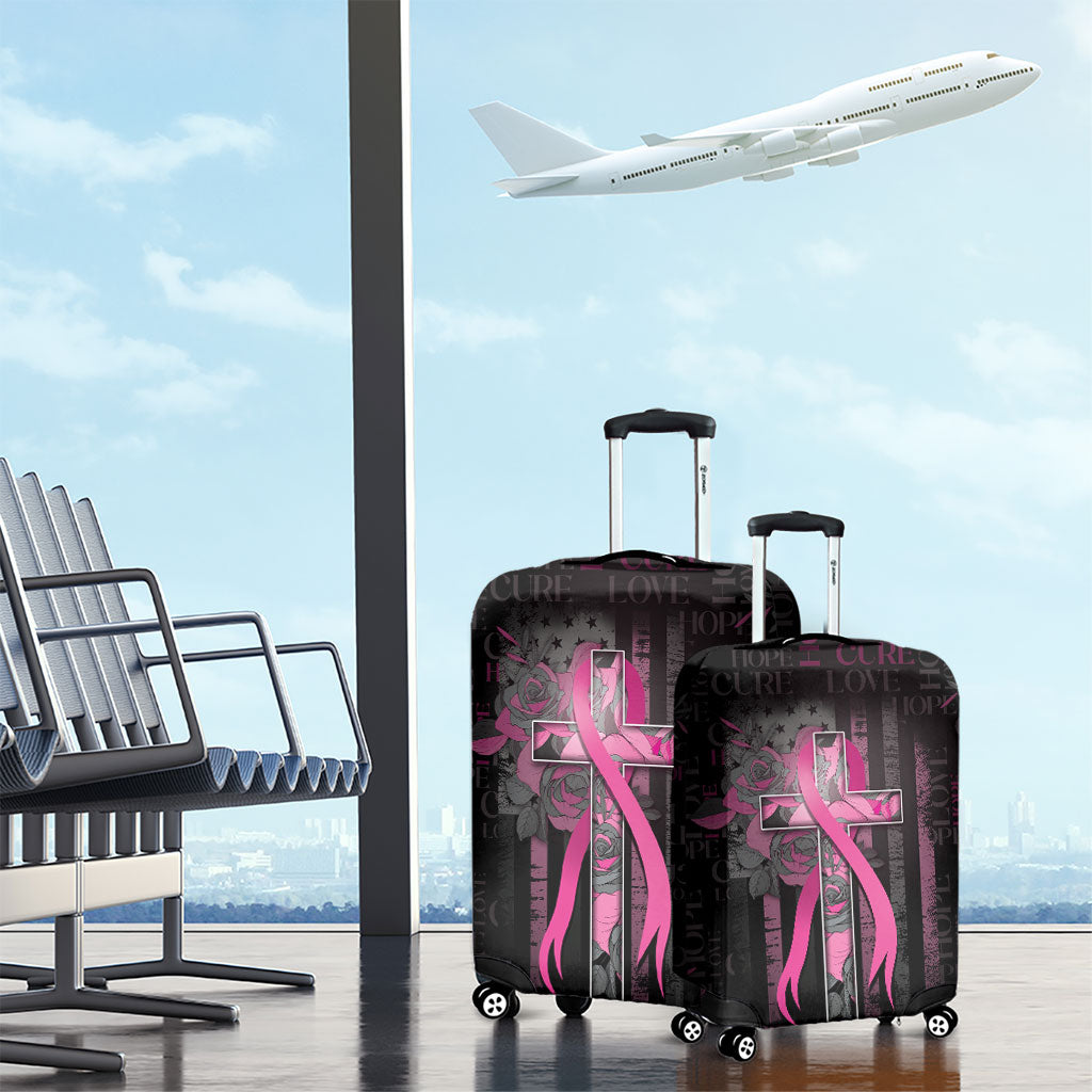 American Breast Cancer Support Luggage Cover Hope And Cure Cross