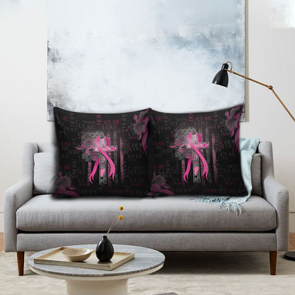 American Breast Cancer Support Pillow Cover Hope And Cure Cross