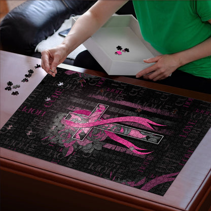 American Breast Cancer Support Puzzle Hope And Cure Cross