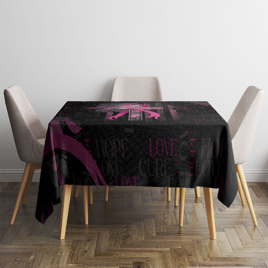 American Breast Cancer Support Tablecloth Hope And Cure Cross