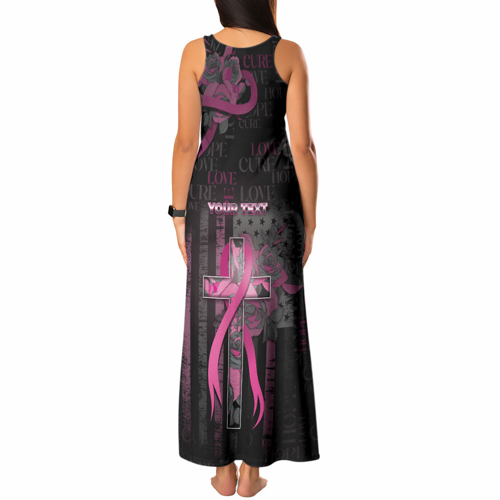 Personalized American Breast Cancer Support Tank Maxi Dress Hope And Cure Cross