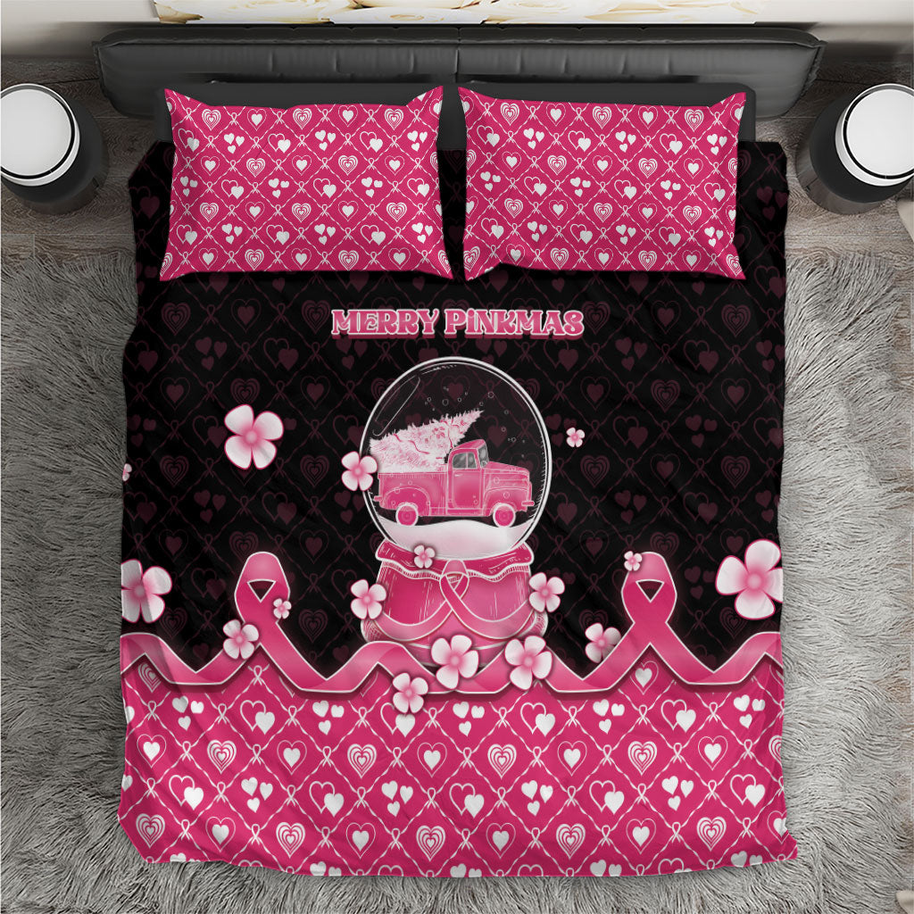 Breast Cancer Christmas Support Bedding Set Merry Pinkmas